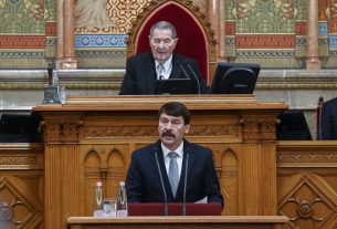 Áder János köztársasági elnök beszédet mond az Országgyűlés alakuló ülésén a Parlamentben 2022. május 2-án. MTI/Koszticsák Szilárd