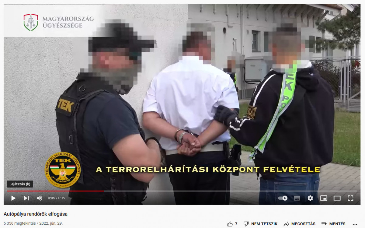 Videó az autópálya rendőrök elfogásásról