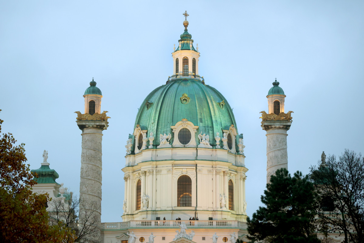 Ausztria, Bécs, épületek, ároly-templom, Karlskirche