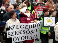 Szeged, óvoda, óvodapedagógus, óvonő, nevelés, gyerek, demonstráció, tüntetés, bér, fizetés