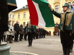 Szeged, március 15., Széchenyi tér, megemlékezés, városháza