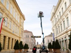 Szeged, napvitorla, Kárász utca, szerel