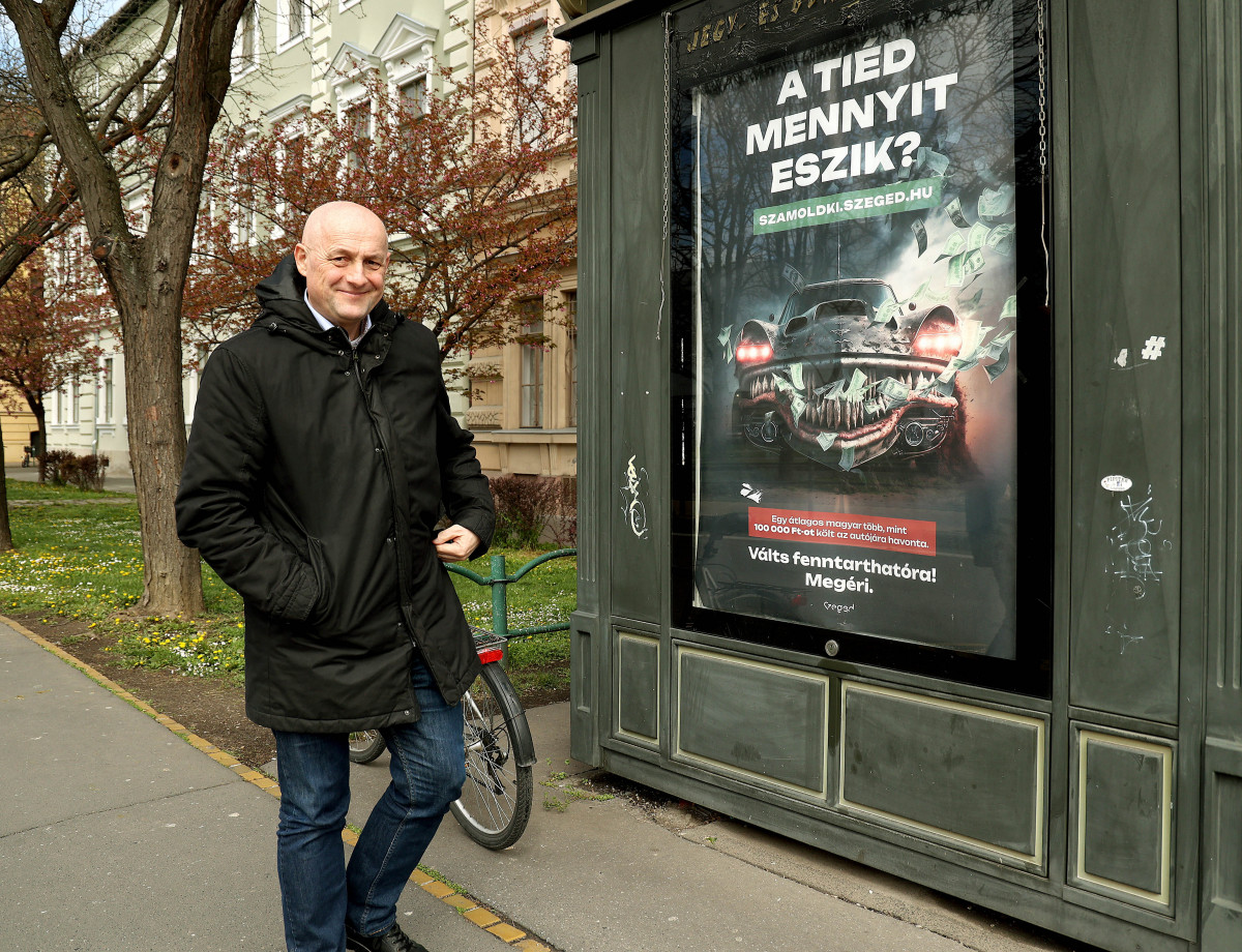 Szeged, Dugonics tér, zöld város, autó, közlekedés, Nagy Sándor