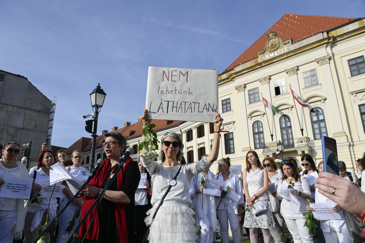 Anyák napja alkalmából a Karmelitánál tüntetett több szervezet