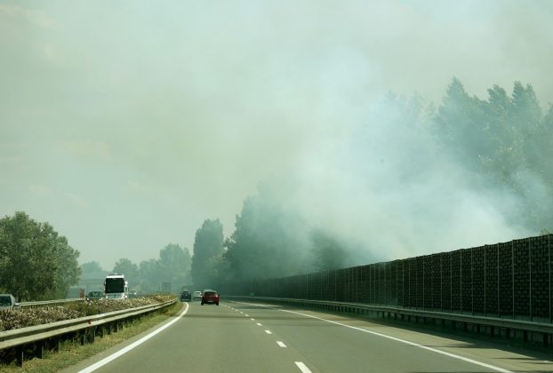 M5, autópálya, tűz, avar tűz, füst