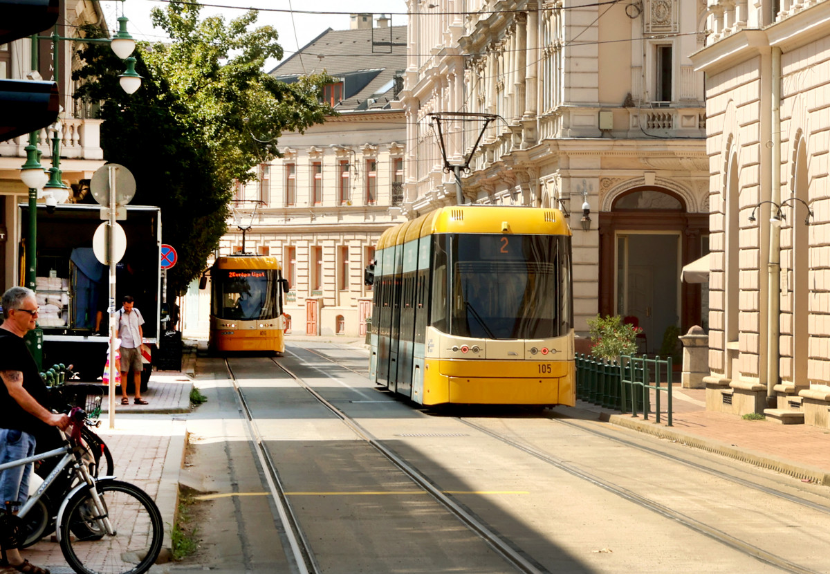 Szeged, vágányzár, villamos, vasútvillamos, Tram train, Kossuth Lajos sgt., Széchenyi tér, MÁV, közlekedés, tömegközlekedés, utazás