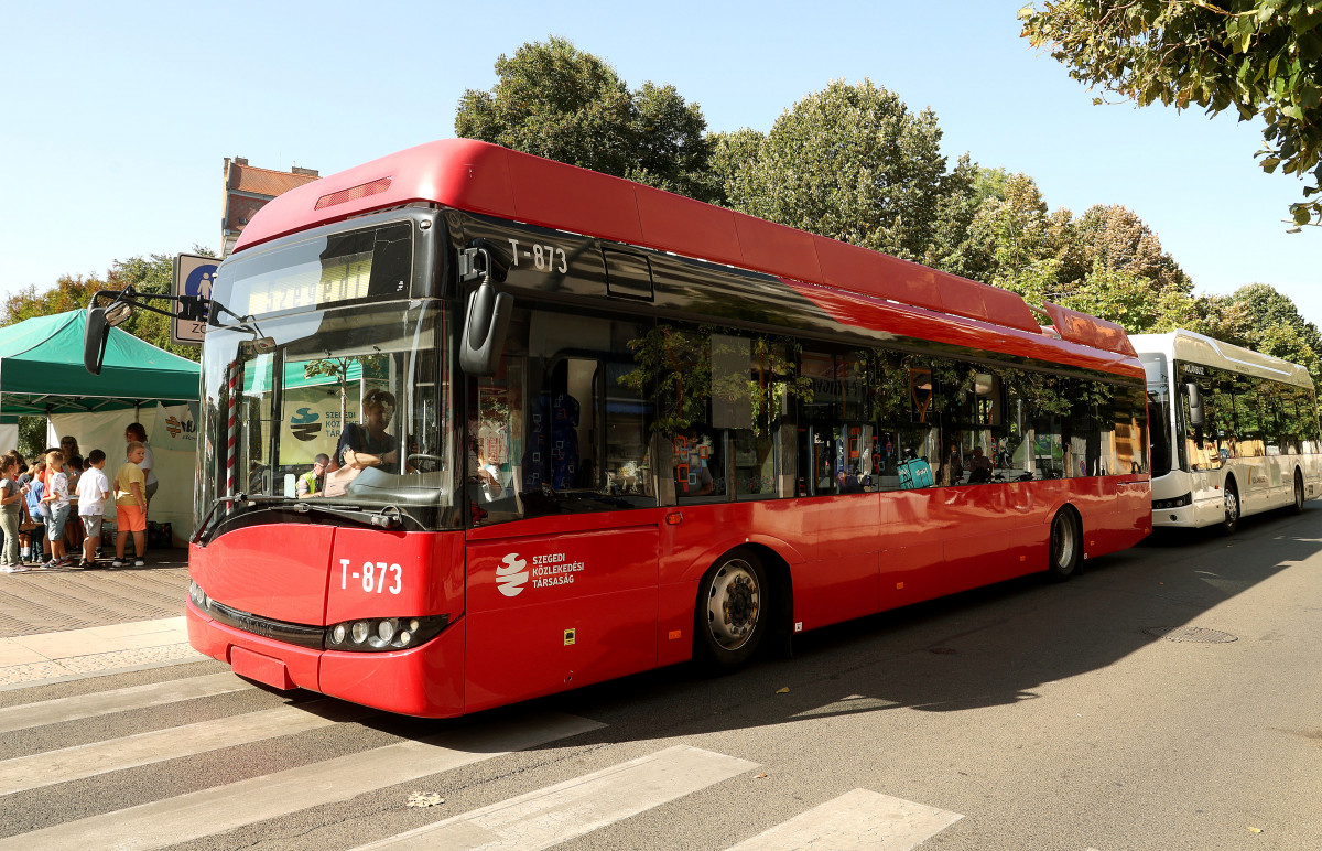 Szeged, Autómentes Nap, Dugonics tér, gyerek, troli, busz, kerékpár