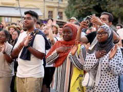 Szeged, nemzetközi hallgatók, külföldi diákok, egyetemisták, egyetem, gólyaeskü, eskütétel, SZTE, Dugonics tér, Rektori Hivatal