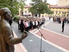 Szeged, Szent-Györgyi Albert, évforduló, megemlékezés, Rektori Hivatal, szobor, koszorúzás, egyetem, SZTE
