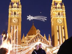 Szeged, Dóm tér, advent, koszorú, Botka László, Kiss-Rigó László, gyertyagyújtás, adventi vásár, karácsonyi vásár