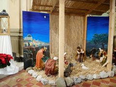 Szeged, Advent, Felsővárosi Szent Miklós Plébánia, mézeskalács, fenyő, fenyődíszítés, betlehem, templom