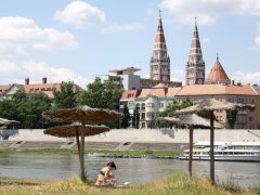 Szeged, Lapos, szabadstrand, strand, fürdés, meleg, Tisza
