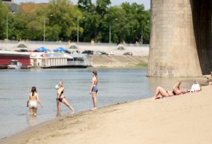 Szeged, Lapos, szabadstrand, strand, fürdés, meleg, Tisza