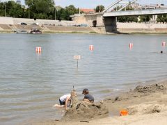 Szeged, Lapos, szabadstrand, strand, Tisza, Tisza part, nyár, kánikula, hőség, időjárás