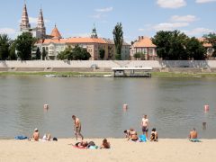 Szeged, Lapos, szabadstrand, strand, Tisza, Tisza part, nyár, kánikula, hőség, időjárás