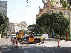 Szeged, Tisza Lajos körút, villamosvágányok, felújítás, vágányzár, forgalomkorlátozás, Kiss Ernő utca