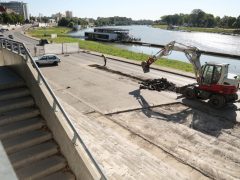 Szeged, Huszár Mátyás rakpart, rakpart, felújítás, lezárás