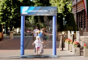 Szeged, 40 fok, nyár, meleg, hőség, kánikula, július, időjárás, belváros, Kárász utca, párakapu