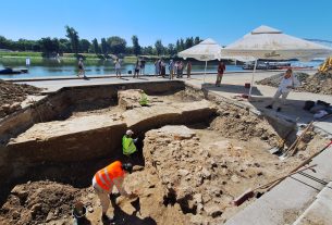 Szeged, Huszár Mátyás rakpart, rakpart, felújítás, régészeti feltárás, régészek
