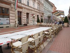 Szeged, vihar, viharkár, megsérült, tető, A Cappella cukrászda, terasz, Kárász utca