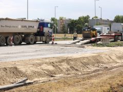 Szeged, BYD, beruházás, 5-ös út, szélesítés, útépítés