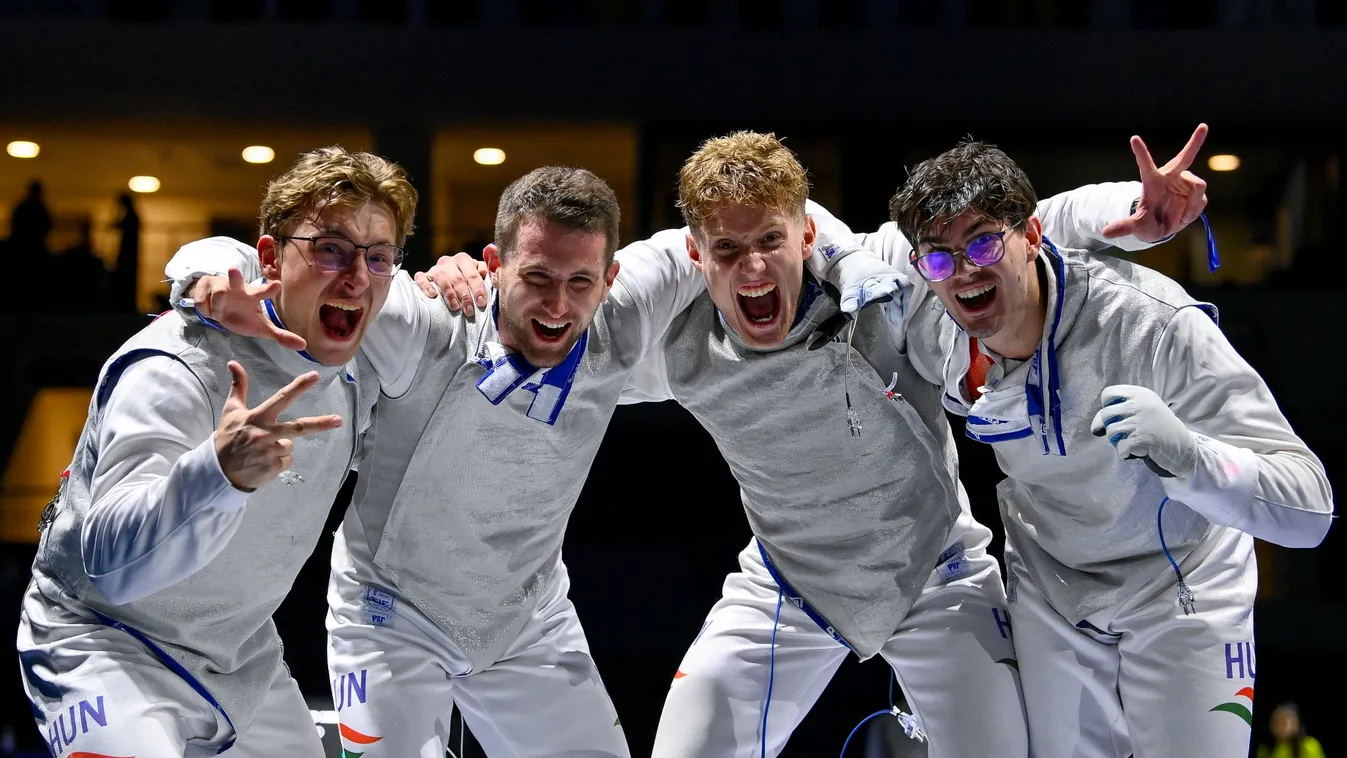 Vívó-vb - Bronzérmes a magyar férfi tőrcsapat. Fotó: MTI/Czeglédi Zsolt