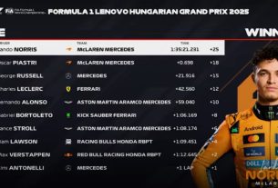 Lando Norris nyerte a 40. futamot a Hungaroringen