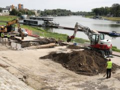 Szeged, Huszár Mátyás rakpart, rakpart, felújítás, régészek, ásatás