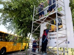Szeged, önkormányzat, közösségi közlekedés, kampány, Nagy Sándor, Izabella-híd, plakát