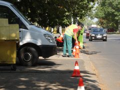 Szeged, útburkolati jelek, festés, Szegedi Környezetgazdálkodási NKft., Szatymazi utca, parkoló