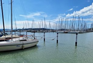 Balatonfüred, Balaton, kikötő, vitorlás