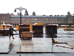 Szeged, épül, faházak, bódék, Dóm tér, Bor tér