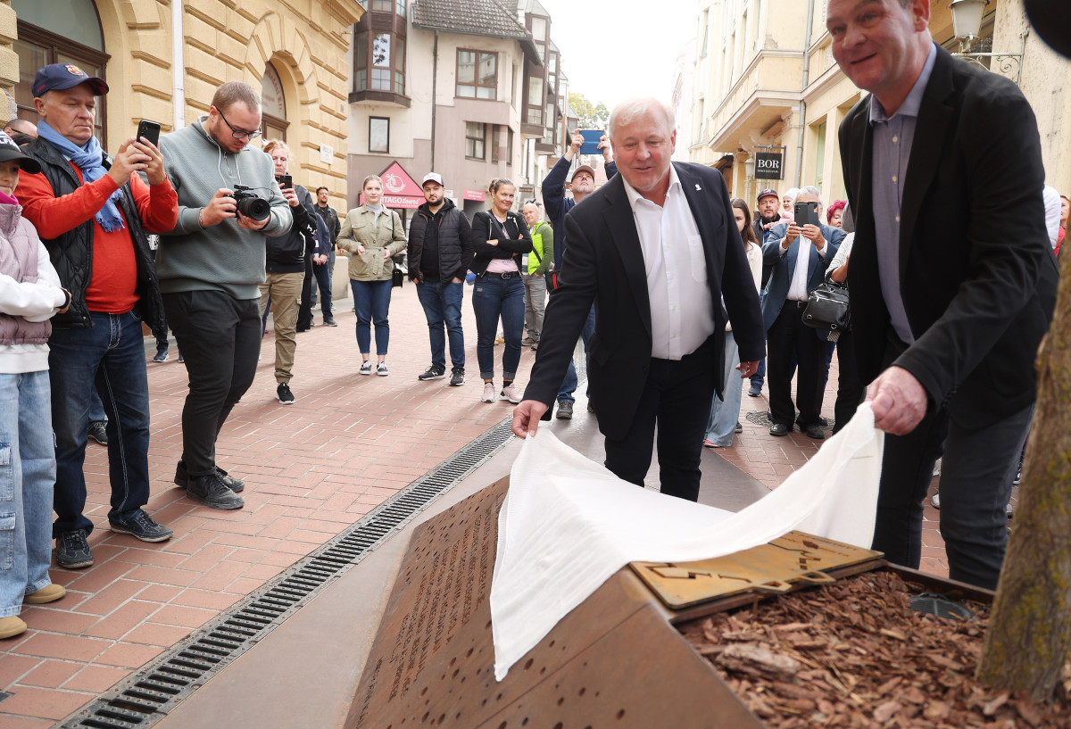 Szeged, átadás, megújult, Oroszlán utca, régészeti leletek, KÉSZ, acélszobrok, kiállítás, Varga Mihály, Botka László