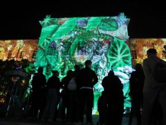 Szeged, fényfestés, Rektori Hivatal , Őszi Kulturális Fesztivál