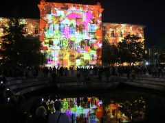 Szeged, fényfestés, Rektori Hivatal , Őszi Kulturális Fesztivál