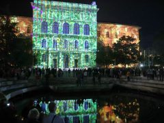 Szeged, fényfestés, Rektori Hivatal , Őszi Kulturális Fesztivál