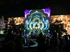 Szeged, fényfestés, Rektori Hivatal , Őszi Kulturális Fesztivál