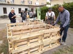 Szeged, Szent József jezsuita templom, jezsuiták, udvar, öko nap, közösségi komposztáló, komposztáló