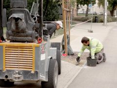 Szeged, őszi takarítás, terep rendezés belváros