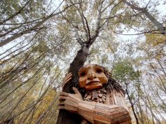 Hódmezővásárhely, Ölelő Olga, szobor, erdő, troll, Kása-erdő, természet