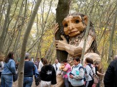 Hódmezővásárhely, Ölelő Olga, szobor, erdő, troll, Kása-erdő, természet