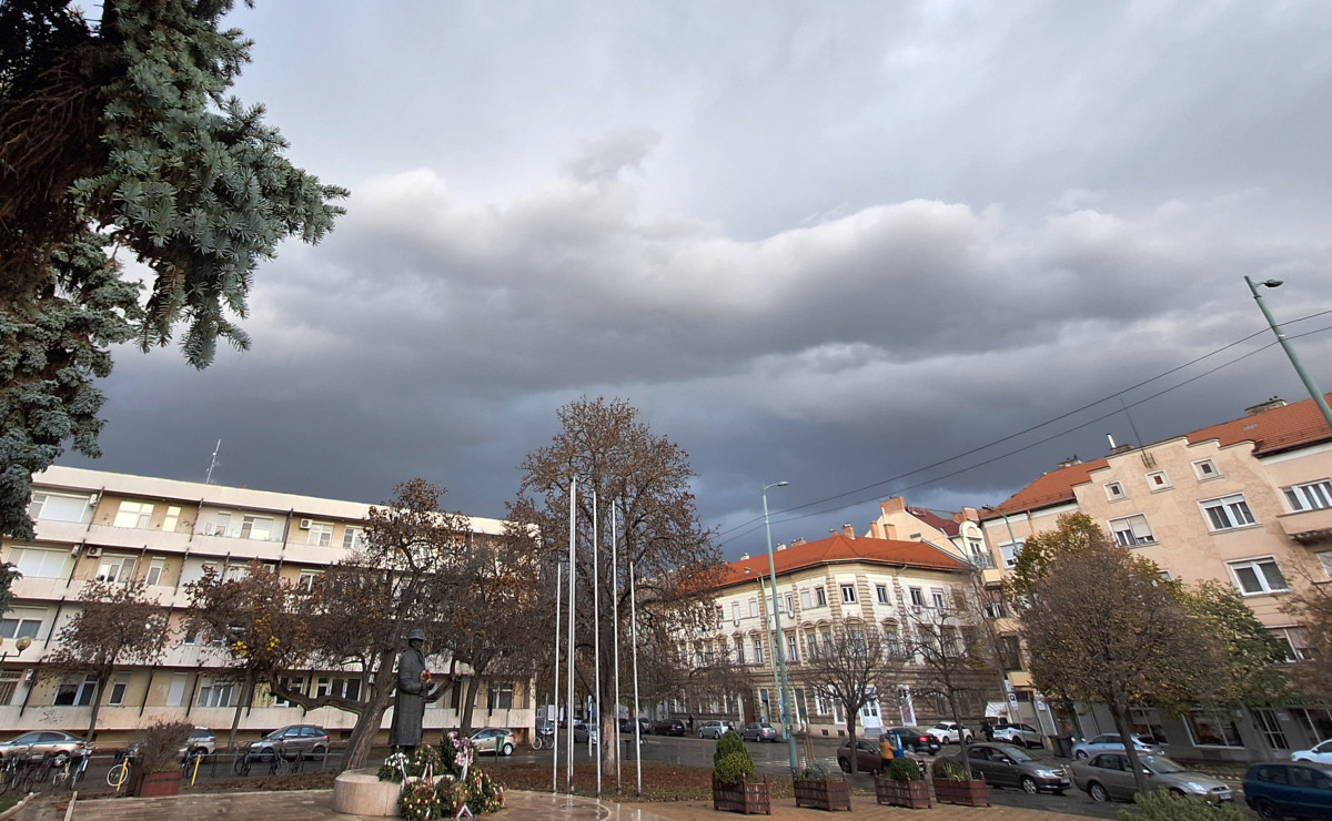 Szeged, vihar, lehülés, borulás, eső, időjárás, ősz, november