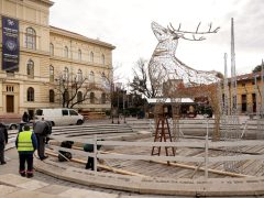 Szeged, fényszarvas, szarvas, Dugonics tér, karácsony, karácsonyi hetek