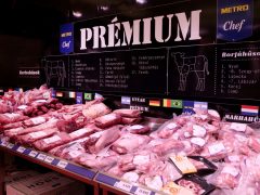 Szeged, Metro, áruház, vásárlás, hal, hús, pezsgő, alkohol, édesség, tányér, robotgép, hűtő, edény, makói hagyma