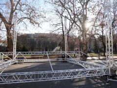 Szeged, építik, színpad, szilveszter, Széchenyi tér