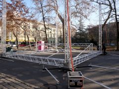 Szeged, építik, színpad, szilveszter, Széchenyi tér