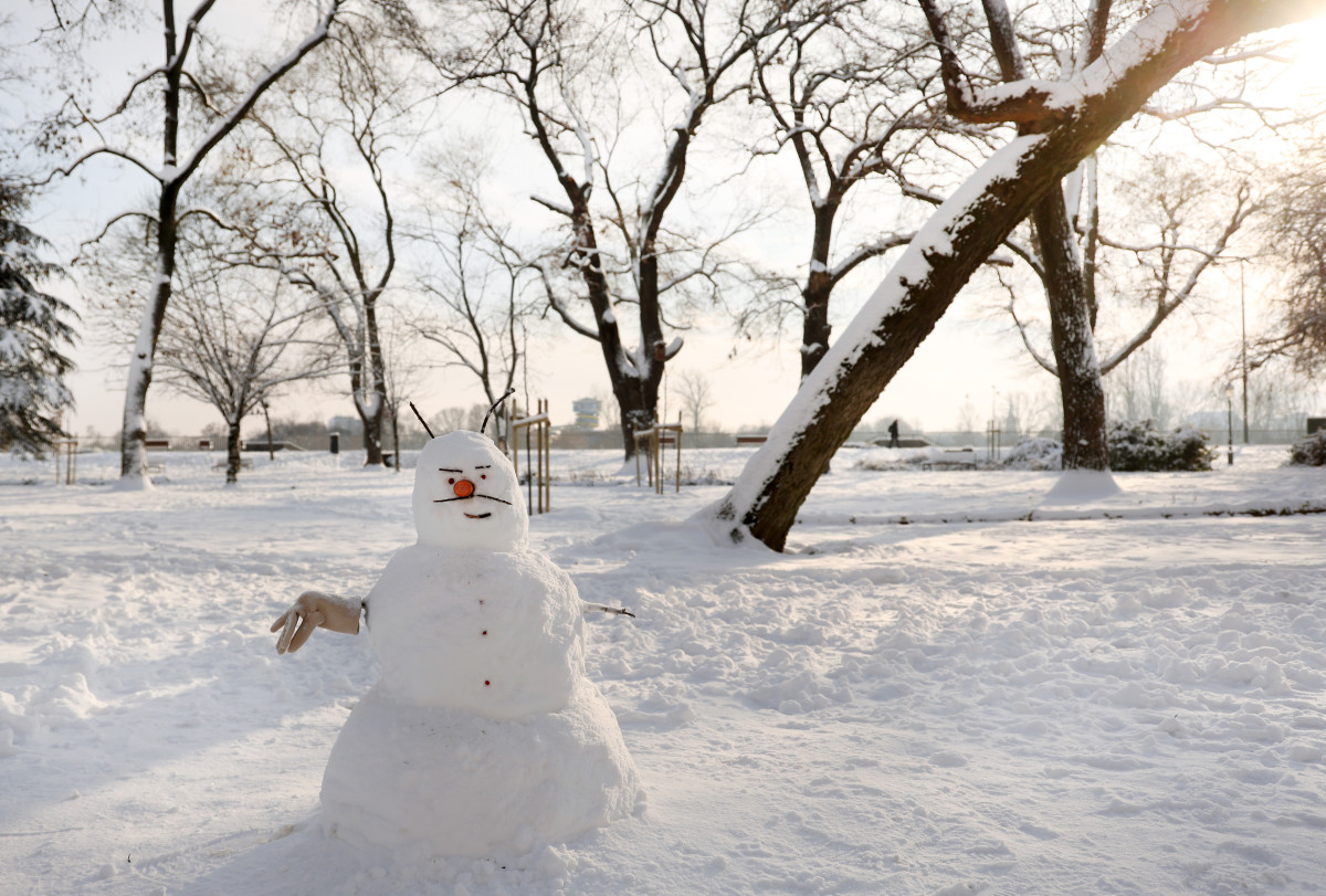 Szeged, havazás, hó, január, tél, időjárás, Stefánia, hóember