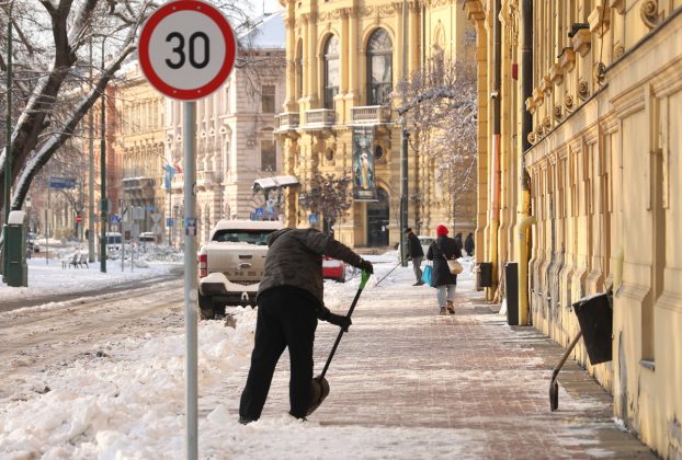 Szeged, havazás, hó, január, tél, időjárás
