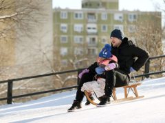 Szeged, hó, időjárás, január, tél, szánkózás, Vér-tói domb, Vér-tó