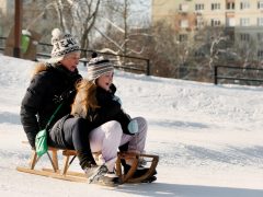 Szeged, hó, időjárás, január, tél, szánkózás, Vér-tói domb, Vér-tó